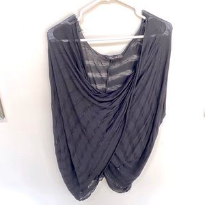 Black Draped Sweater. Size One Size